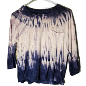 Wallflower Junior M 3/4 Sleeve Tie Dye White & Purple Top